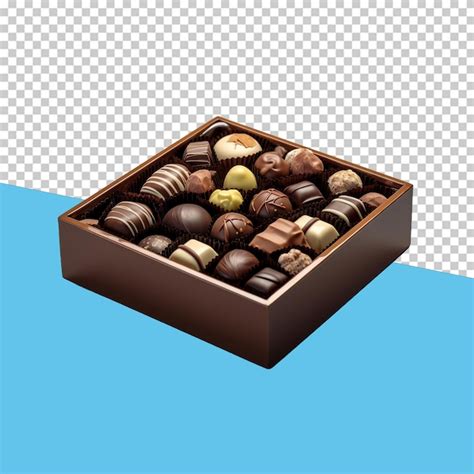 Caixa De Chocolates Objeto Isolado Fundo Transparente Psd Premium