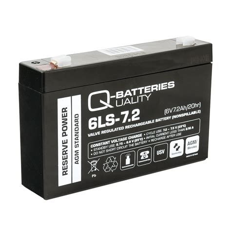 Q Batteries 6LS 7 2 6V 7 2Ah Blei Vlies Akku AGM VRLA Online Batterien