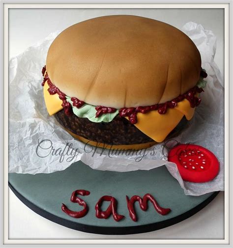 Cheeseburger Cake - Decorated Cake by CraftyMummysCakes - CakesDecor