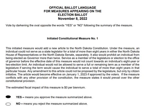 Term Limits is on the North Dakota Ballot as Initiated Measure No. 1 ...