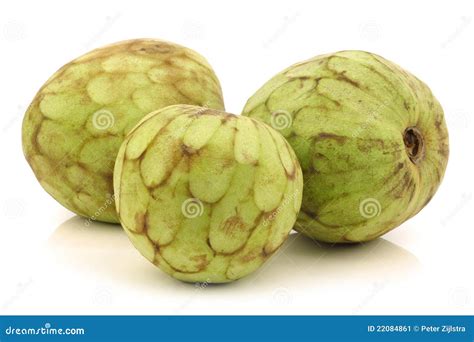 Fresh Cherimoya Fruits Annona Cherimola Stock Image Image Of