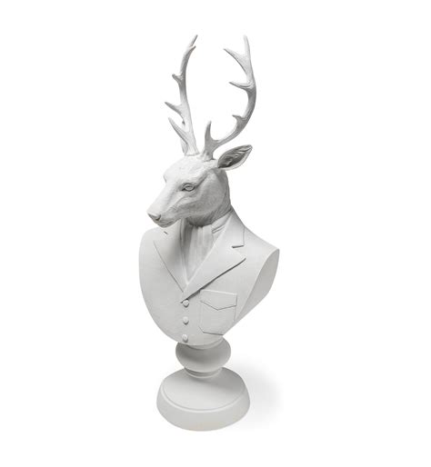 White Deer Statue Squirrel