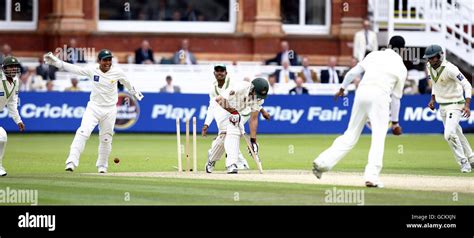 Australia S Mitchell Johnson Centre Is Bowled By Pakistan S Danish