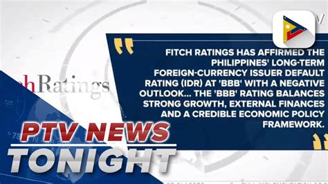 Fitch Ratings Affirms PH Investment Rating Of BBB With A Negative