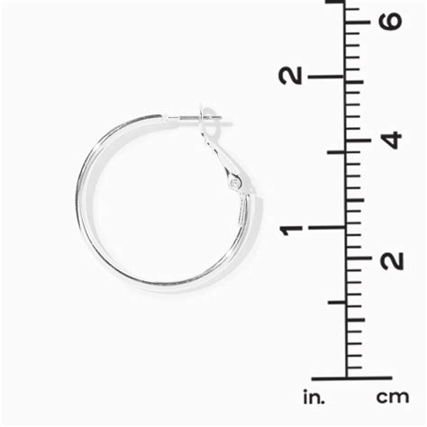 Silver 30mm Hoop Earrings Claires Us