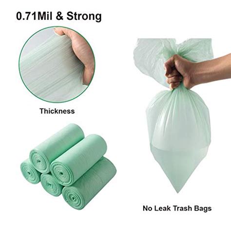 Biodegradable Trash Bags 4 6 Gallon Aurmoo Thickness 071 Mil Small Bio Trash Can Liners 20l