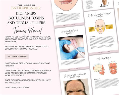 Beginners Cosmetic Aesthetics Training Manual Botulinum Toxins Botox