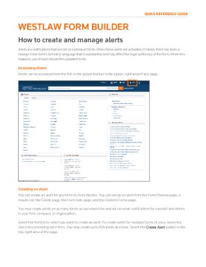 Fillable Online Westlaw Form Builder How To Create And Manage Alerts