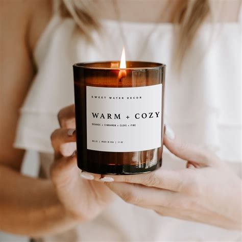 Warm And Cozy Soy Candle Amber Jar Oz Home Living