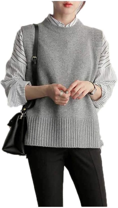 Spring Autumn Wool Sweater Vest Women Sleeveless O Neck Knitted Vest