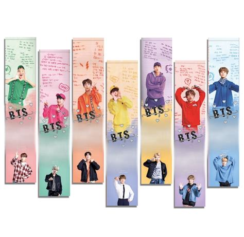 Bts Printable Bookmarks Prints Digital Download Kpop Paper Etsy