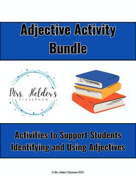 Adjective Activity Bundle Task Cards And Mad Libs By Mrs Helders