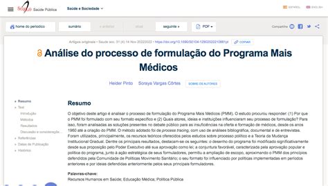 Análise do processo de formulação do Programa Mais Médicos Hêider