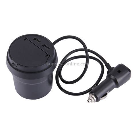 SUNSKY 2 In 1 Car Ashtray 3 1A Dual USB Port Quick Charge Cup