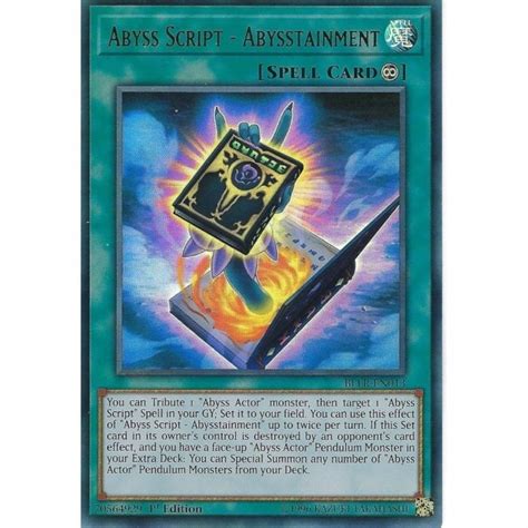 Yu Gi Oh Trading Card Game Bllr En013 Abyss Script Abysstainment Ultra Rare Card 1st