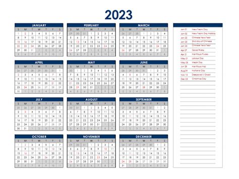 2023 Calendar With Holidays Singapore Get Calendar 2023 Update | Hot Sex Picture