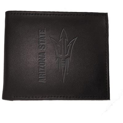 Evergreen Ncaa Arizona State Sun Devils Black Leather Bifold Wallet