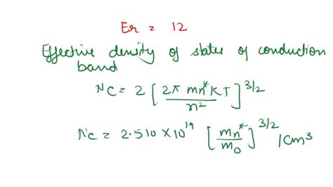 Solved Use The Effective Density Of Stales In The Valence Band Nv And The Cffective Density