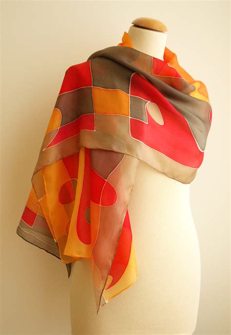 Hand Painted Silk Scarf Silk Scarf Hand Painted Silk Etsy