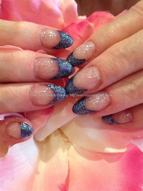 Eye Candy Nails And Training Blue Glitter Tips Polish Nail Art By