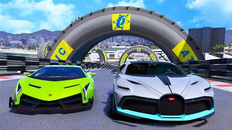 Bugatti vs Lamborghini Ailesi Arabalar Havaalanı Parkurunda GTA 5