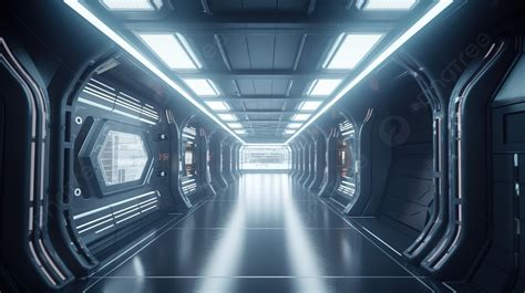 3d Futuristic Space Corridor With A Futuristic Scifi Atmosphere