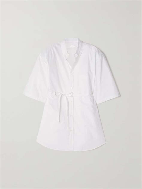 THE FRANKIE SHOP Udine Oversized Belted Cotton Poplin Shirt NET A PORTER