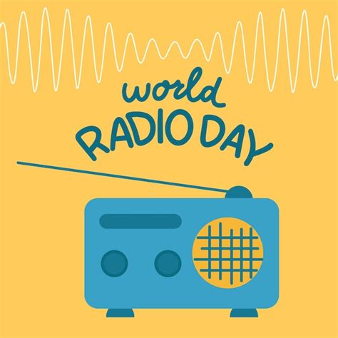 Premium Vector Inscription World Radio Day Handwriting Lettering