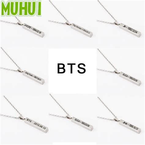 Kpop Bts Bangtan Boys Titanium Steel Necklace Women Jin V Jimin Jung