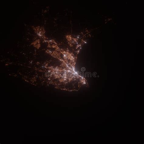 Port Elizabeth South Africa Street Lights Map Satellite View On Modern