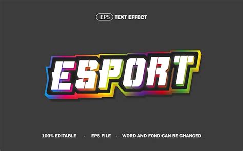 Esport Text Style Eps Text Effect Vektor Editable Estilo De Texto