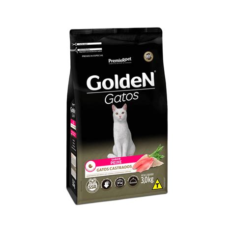 Ração Golden Gatos Castrados Peixe 3 kg Niza Pet