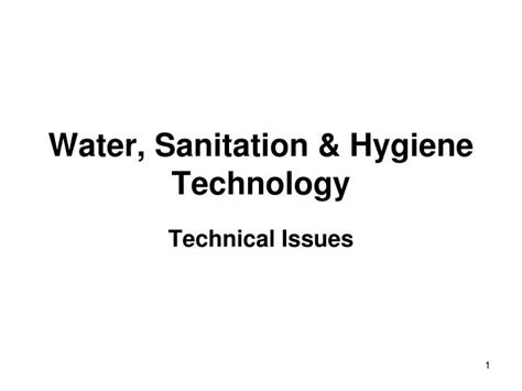 Ppt Water Sanitation And Hygiene Technology Powerpoint Presentation