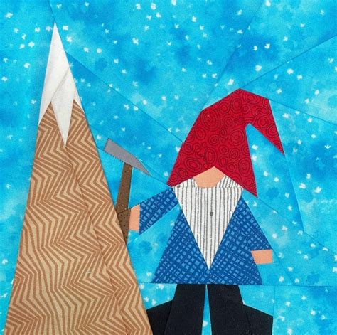 MOUNTAIN CLIMBING GNOME Paper Pieced Pattern In Pdf Quilt Etsy