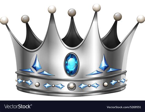 Silver crown on white Royalty Free Vector Image