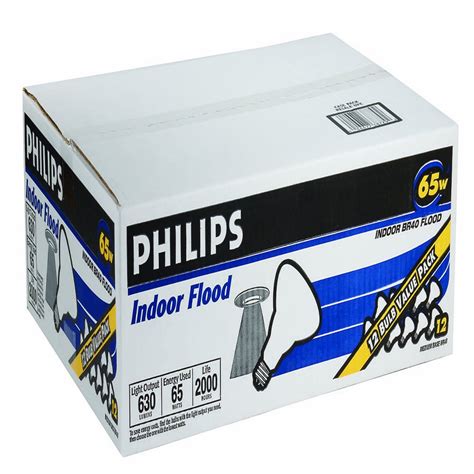 Philips 387795 Soft White 65 Watt BR40 Indoor Flood Light Bulb 12 Pack