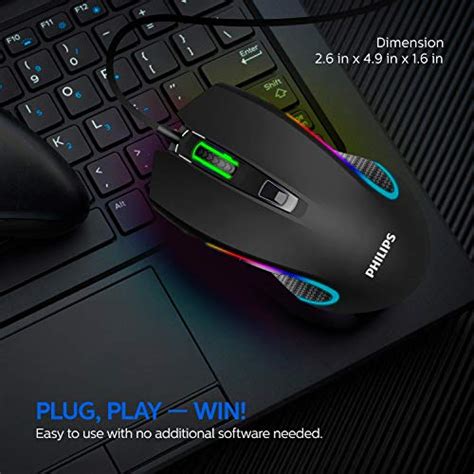 Philips Gaming Mouse Rgb “living Light” Fx 1000hz Polling 1200 6400 Dpi High Performance