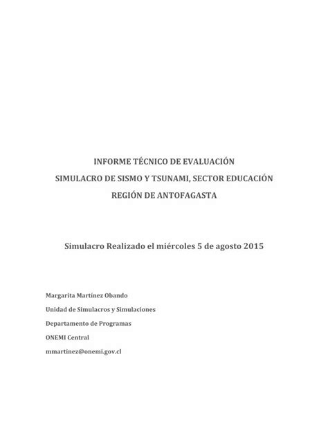 Pdf Informe T Cnico De Evaluaci N Simulacro De Sismo Y Dokumen Tips