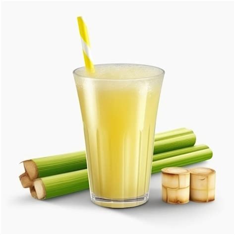 Premium Photo Sugarcane Juice With Isolated White Background