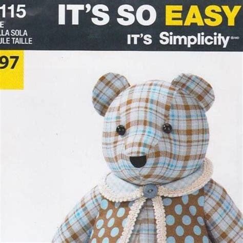 Simplicity Easy Memory Bear Pdf A2115 Rare Pattern Etsy Uk