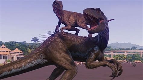 Velociraptor Pack Vs Indoraptor Breakout And Fight Jurassic World Evolution Dinosaurs Fighting