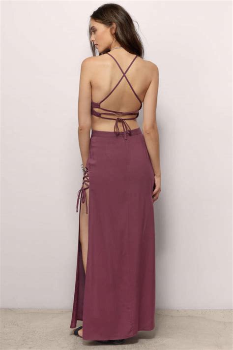 Trendy Plum Maxi Dress Slit Dress Plum Dress Maxi Dress 20 Tobi Us