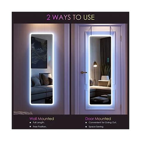 Lvsomt Full Length Mirror With Led Lights Rgb Full Body Mirror Wall