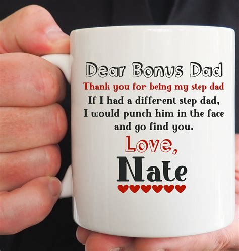 Step Dad Coffee Mug Fathers Day Mug Dad Coffee Mug Dear Bonus Dad Step