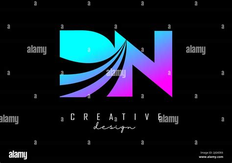 Creative Colorful Letter Dn D N Logo With Leading Lines And Road