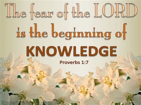 Proverbs 1 7 The Fear Of The Lord Is The Beginning Of Knowledge Fools