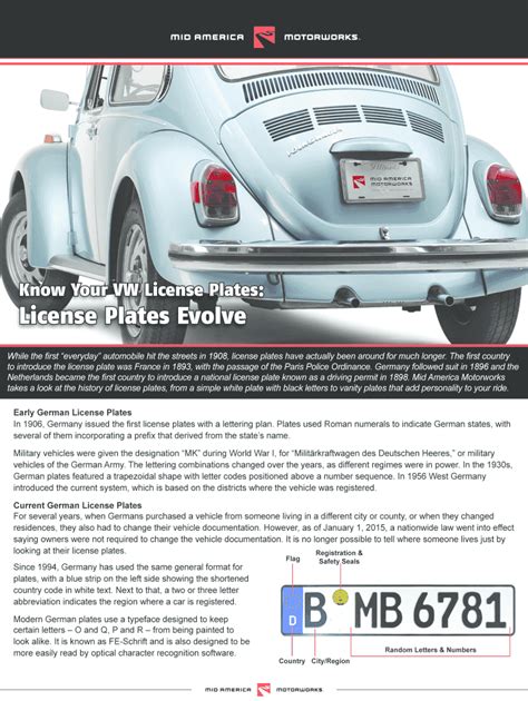 Fillable Online Know Your Vw License Plates Fax Email Print Pdffiller