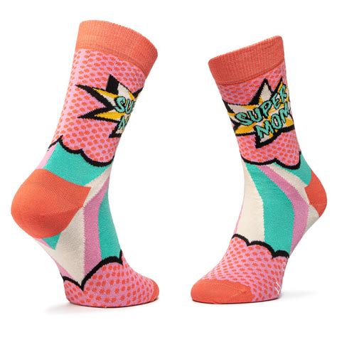 Zestaw Par Wysokich Skarpet Damskich Happy Socks Xmot Kolorowy