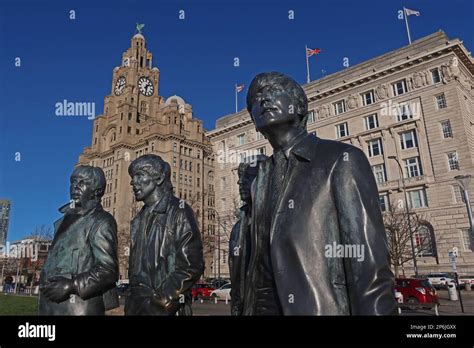 The Bronze Statue Of The Beatles By Andy Edwards At The Pier Head