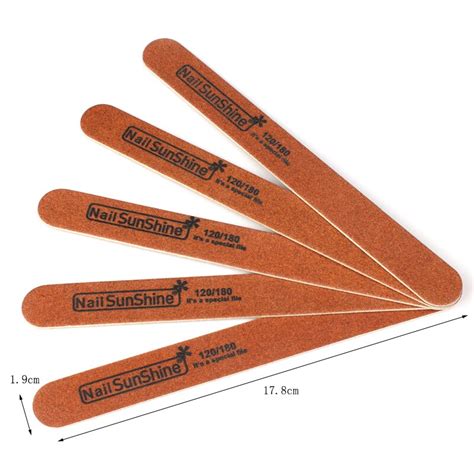 Pcs Lot Professional Wooden Nail Files Brown Thick Sandpaper